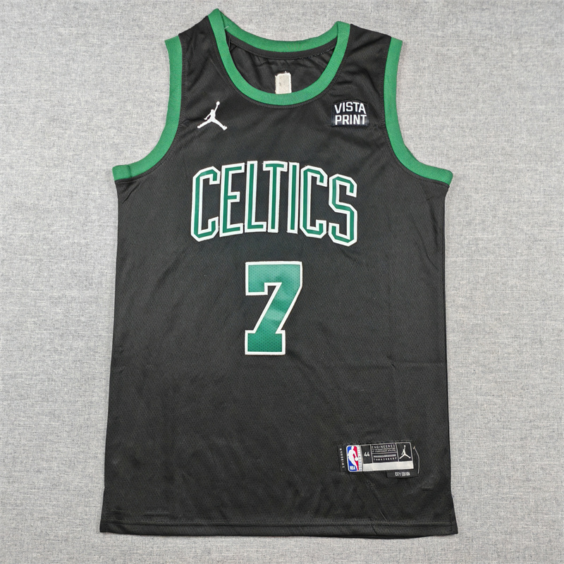Men Boston Celtics #7 Jaylen Brown Black Jordan Brand 2025 NBA Jersey